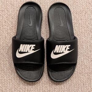Nike Black and White Slide Sandals